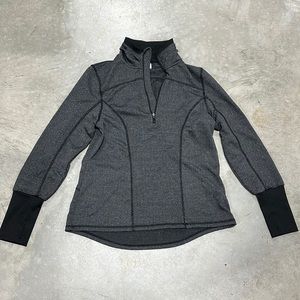 Athletic work black partial zip‎ front pull over top / Size M (8-10) Q-50